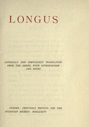 Tapa de Longus, literally and completely translated from the Greek