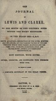 Tapa de The journal of Lewis and Clarke to the mouth of the Columbia River beyond the Rocky Mountains in the years 1804-5, & 6
