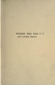 Tapa de Within the rim and other essays, 1914-15