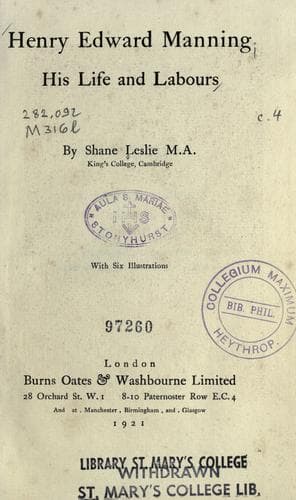 Tapa de Henry Edward Manning