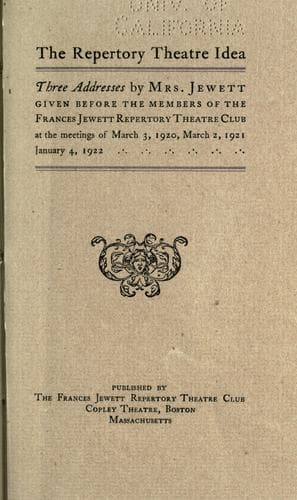 Tapa de The repertory theatre idea