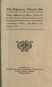 Tapa de The repertory theatre idea