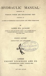 Tapa de Hydraulic manual consisting of working tables and explanatory text intended as a guide in hydraulic calculations and field operations