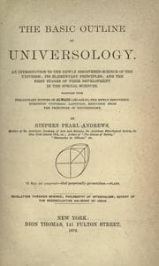 Tapa de The basic outline of universology
