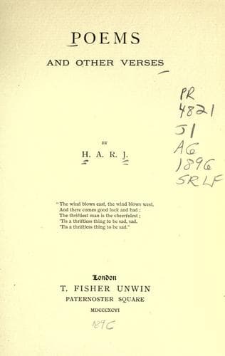 Tapa de Poems and other verses