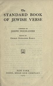 Tapa de The standard book of Jewish verse