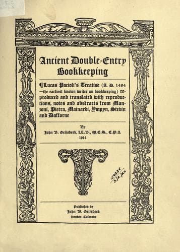 Tapa de Ancient double-entry bookkeeping