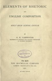 Tapa de Elements of rhetoric and English composition