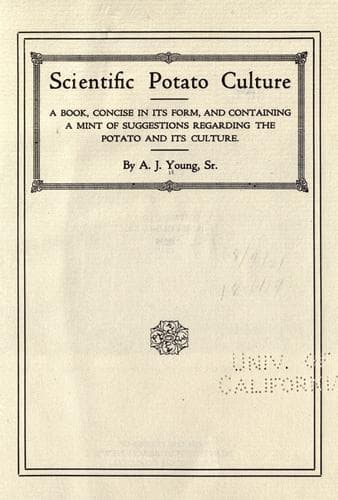 Tapa de Scientific potato culture