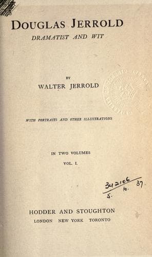 Tapa de Douglas Jerrold, dramatist and wit.