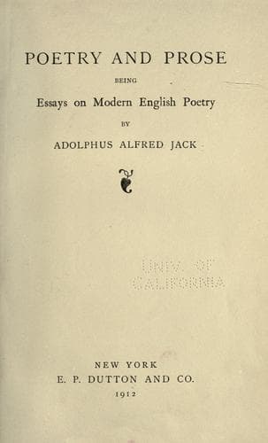 Tapa de Poetry and prose