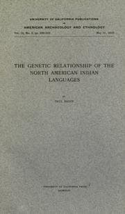 Tapa de The genetic relationship of the North American Indian languages