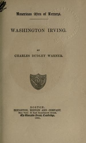 Tapa de Washington Irving.