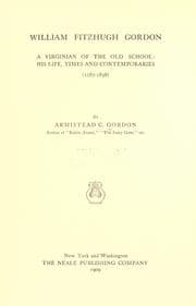 Tapa de William Fitzhugh Gordon, a Virginian of the old school