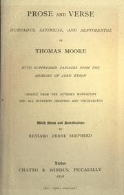 Tapa de Prose and verse, humorous, satirical, and sentimental