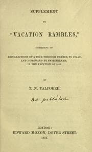 Tapa de Supplement to "Vacation rambles"