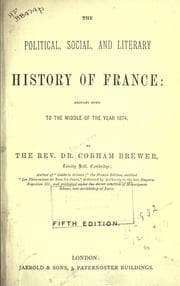 Tapa de The political, social, and literary history of France