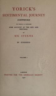 Tapa de Yorick's Sentimental journey continued, to which is prefixed some account of the life and writings of Mr. Sterne