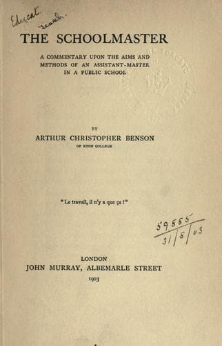 Tapa de The schoolmaster