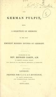 Tapa de The German pulpit, being a selection of sermons by the most eminent modern divines of Germany