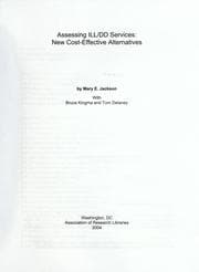 Tapa de Assessing ILL/DD services