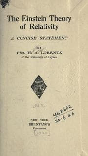 Tapa de The Einstein theory of relativity
