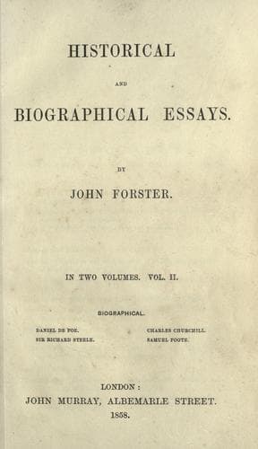 Tapa de Historical and biographical essays