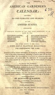 Tapa de The American gardener's calendar; adapted to the climates and seasons of the United States