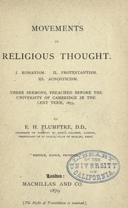 Tapa de Movements in religious thought, Romanism, Protestantism, agnosticism