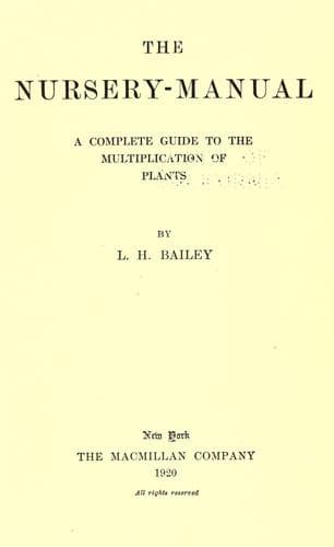 Tapa de The nursery-manual