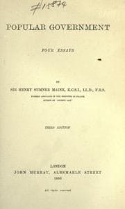 Tapa de Popular government, four essays