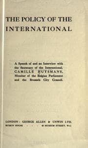 Tapa de The policy of the International
