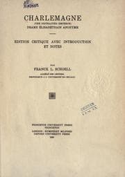 Tapa de Charlemagne (The distracted emperor) drame élisabéthain anonyme. Édition critique avec introduction et notes, par Franck L. Schoell