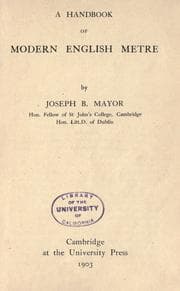 Tapa de A handbook of modern English metre
