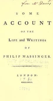 Tapa de Some account of the life and writings of Philip Massinger