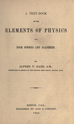 Tapa de A textbook on the elements of physics