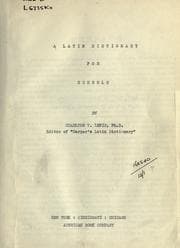 Tapa de A Latin dictionary for schools