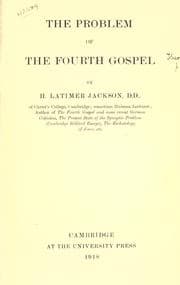 Tapa de The problem of the Fourth gospel