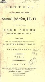 Tapa de Letters to and from the late Samuel Johnson, to which are added some poems never before printed