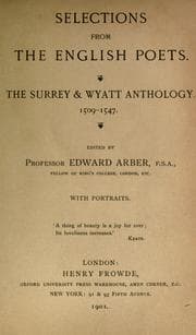 Tapa de The Surrey & Wyatt anthology, 1509-1547