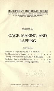 Tapa de Gage making and lapping ...