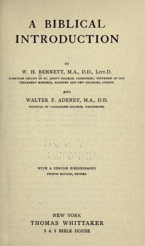 Tapa de A Biblical introduction