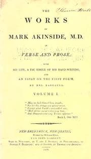 Tapa de The works of Mark Akinside, M.D. in verse and prose
