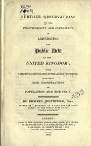 Tapa de Further observations on the practicability and expediency of liquidating the public debt of the United Kingdom