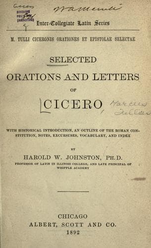 Tapa de Selected orations and letters