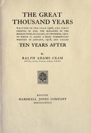 Tapa de The great thousand years written in the year 1908