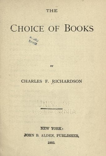 Tapa de The choice of books