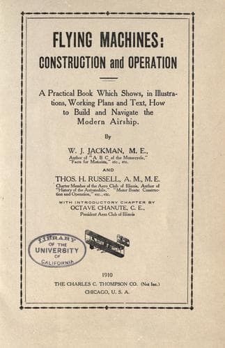 Tapa de Flying machines: construction and operation