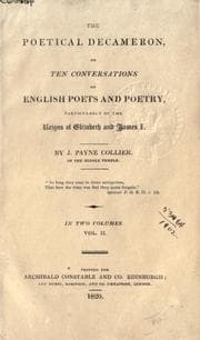 Tapa de The poetical decameron, or ten conversations on English poets and poetry, particularly of the reigns of Elizabeth and James I