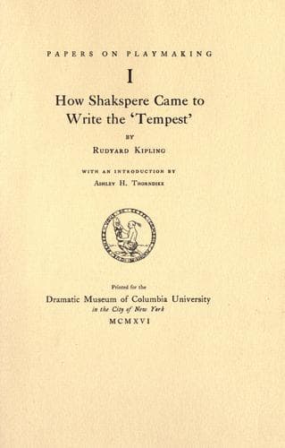 Tapa de How Shakspere came to write the ʻTempest,ʾ